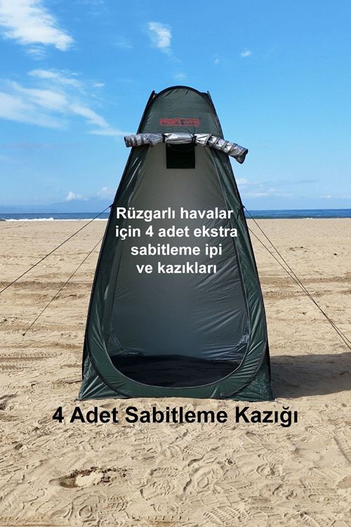 Monicamp Kamp WC Duş Giyinme Çadırı Otomatik Açılır Zemin Matlı 120cm x 120cm x 190cm