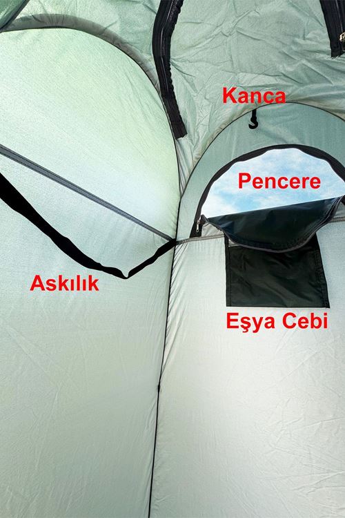 Monicamp Kamp WC Duş Giyinme Çadırı Otomatik Açılır Zemin Matlı 120cm x 120cm x 190cm