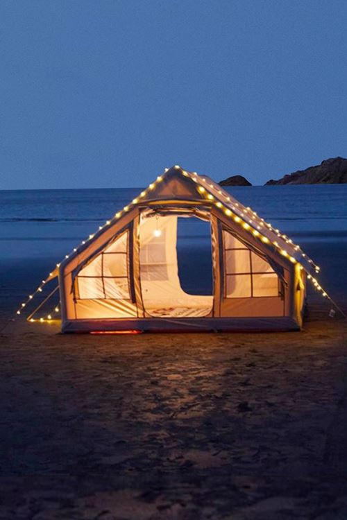 Monicamp 6 Kişilik 4 Mevsim Şişme Kamp Çadırı 6m2 300cm x 200cm x 210cm 420D Kumaş Manuel Pompalı