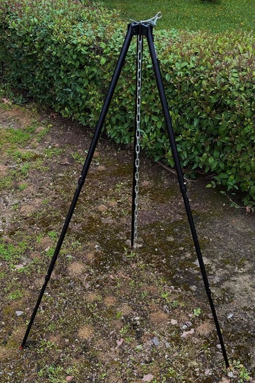 Monicamp Kamp Ateşi Askısı Zincirli ve Kancalı 3 Ayaklı Tencere Kazan Askısı