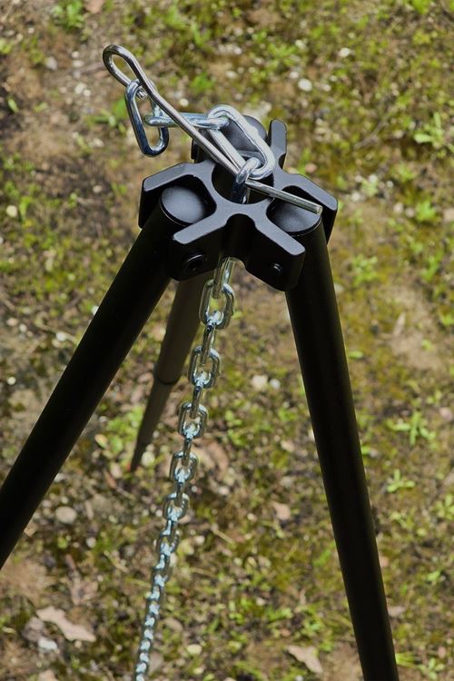 Monicamp Kamp Ateşi Askısı Zincirli ve Kancalı 3 Ayaklı Tencere Kazan Askısı