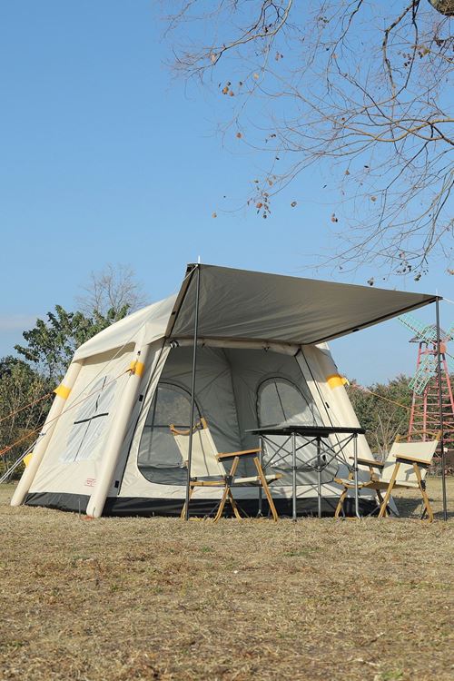 Monicamp 4 Kişilik Otomatik Şişme Kamp Çadırı Dahili Pompalı Şarjlı Motorlu 220cm x 220cm x 175cm