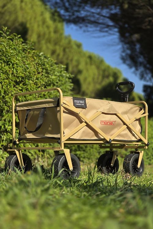 Kamp Arabası Katlanır Taşıma Arabası Büyük Vagon Pazar Alışveriş Araba Frenli Ve Geniş Tekerlekli